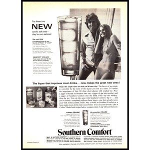 1974 Southern Comfort Whiskey Vintage Print Ad Sailboat Blonde Bikini Wall Art